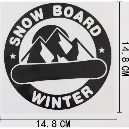 14.8CMX14.8CM SNOWBOARD WINTER Ski Lift Extreme Decal Vinyl Car Sticker Black/Silver 8A-1094