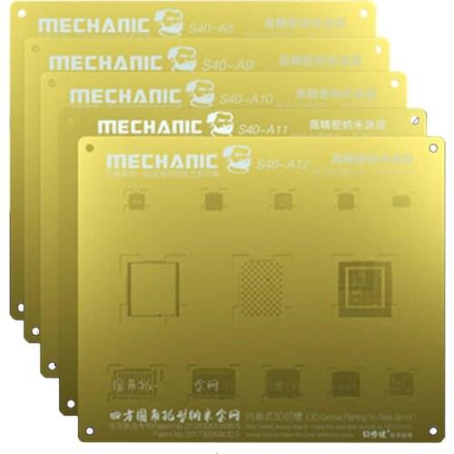 Mechanic 3D Groove Reballing Stencil A8 A9 A10 A11 A12 Gold Plant Tin Mesh for Phone 6 6S 6SP 7G 7P 8 8P X XS XS MAX XR S40