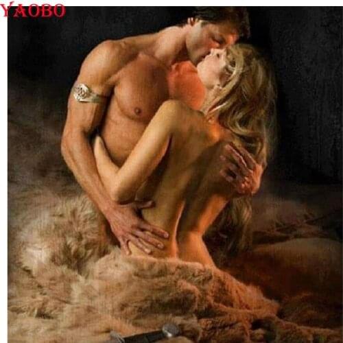 5D DIY Diamond embroidery Romantic couple kissing Diamond Painting Cross Stitch Full Square Round Drill Mosaic home decoration