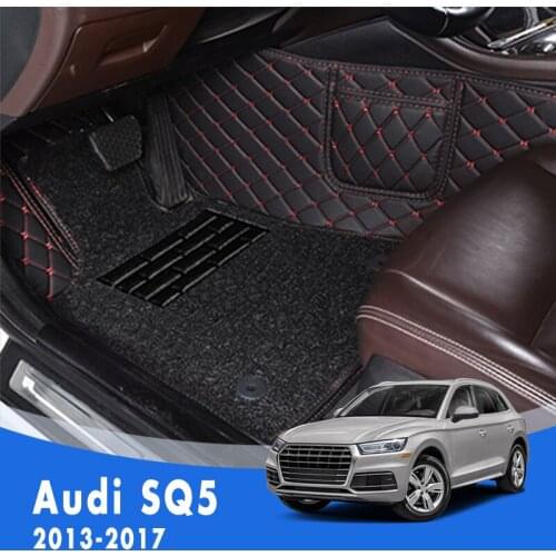 Custom Car Floor Mats For Audi SQ5 2017 2016 2015 2014 2013 Luxury Double Layer Wire Loop Carpets Car Accessories Interior Rugs