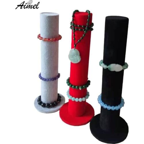 Velvet Bracelet Jewelry Display Stand Vertical Bangle Chain Jewelry Organizer Holder Headwear HairTies Bracelet Storage Showcase