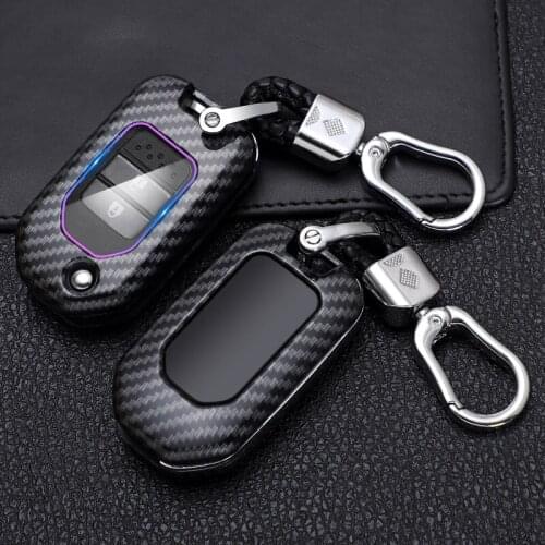 ABS Carbon Fibe Car Remote Key Cover Case For Honda Civic CR-V HR-V Accord Jade Crider Odyssey 2015-2018 Car Smart Keychain Fob
