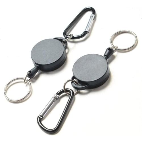 Burglar Keychain Tactical Retractable Chain Return Key Adjustable Outdoor Telescopic Wire Rope Key Ring Holder Camping Tools