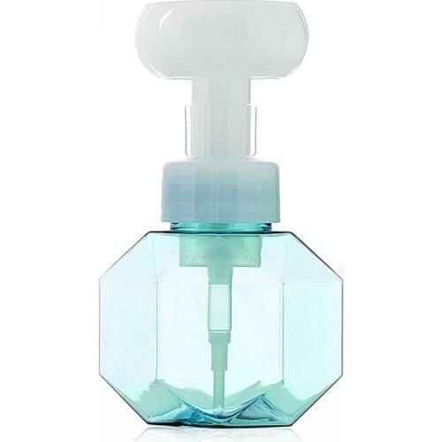 300ml Liquid Soap Dispenser Flower Shape Foam Foaming Pump Empty Bottle Plastic Clear Bottle Shower Gel Foam Pump Bottle Home