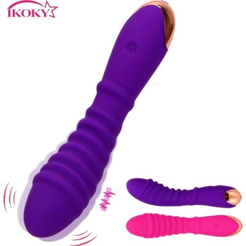IKOKY 20 Speed Vibrator Female Masturbation Dildo Vaginal Massage Silicone Clitoris Stimulation Sex Toys for Woman