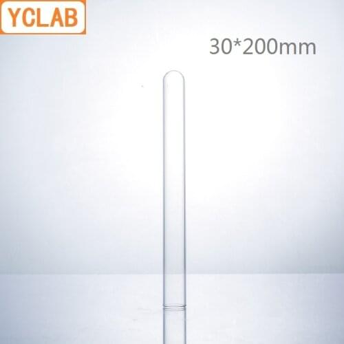 YCLAB 30*200mm Glass Test Tube Flat Mouth Borosilicate 3.3 Glass High Temperature Resistance Laboratory Chemistry Equipment