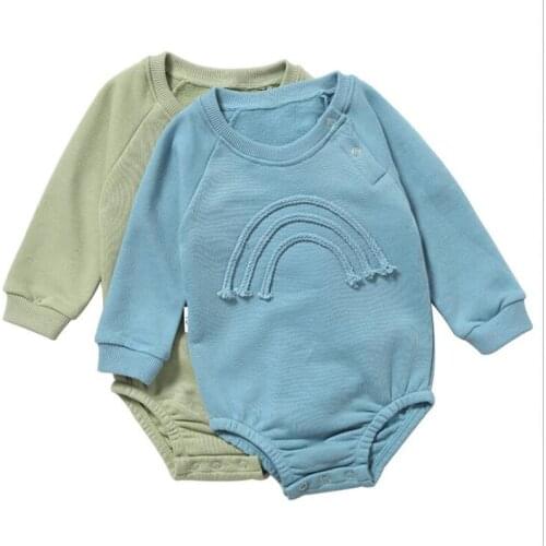 Baby Boy Girl Rompers Clothes Spring Autumn Newborn Baby Girl Rompers Cotton Baby Girl Long Sleeve Pure Color Rompers