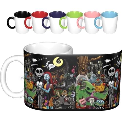 Nightmare Before Christmas Ceramic Mugs Coffee Cups Milk Tea Mug Halloween Nightmare Before Christmas Jack Oogie Boogie Sally