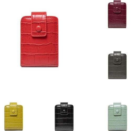 Lipstick Cosmetic Bag With Mirror Women Travel Makeup Bag Crocodile Pattern Pu Mini Toiletry Organizer Pouch Storage