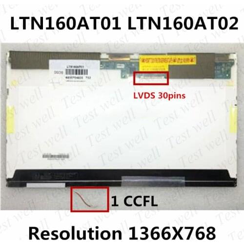 LTN160AT01 A01 LTN160AT02 For Asus X61S ACER 6930G 6935 6935G Toshiba 53HPK HP CQ60 16.0''1366*768 Laptop LCD SCREEN