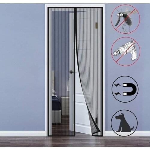 Wholesale Magnetic Mosquito Net Summer Anti Bug Fly Door Curtains Mesh Automatic Closing Door Screen Kitchen Sticker Curtain