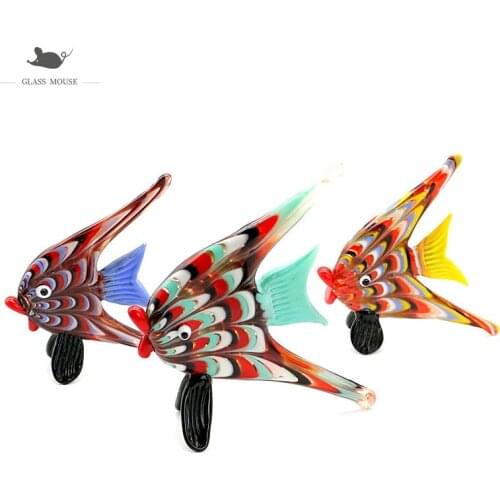 Handmade Murano Glass Tropical Fish Figurines Cute Vivid Sea Animals Ornaments Home Aquarium Decoration Christmas Gifts For Kids