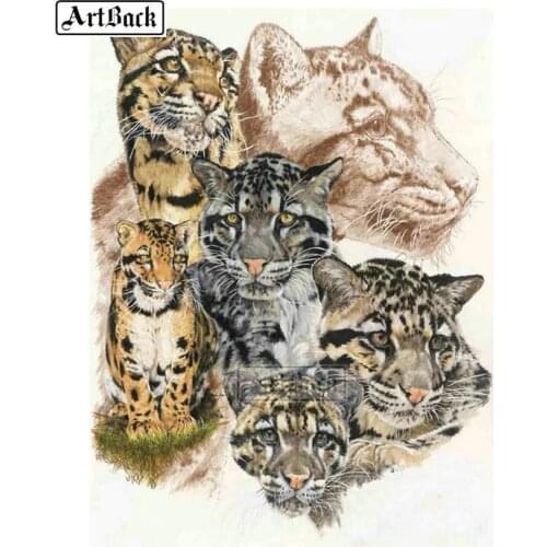 New 5D Diamond Painting Kit Leopard Full Square Diamond Embroidery tiger 3D Diamond Mosaic Rhinestone Painting Animal Picture