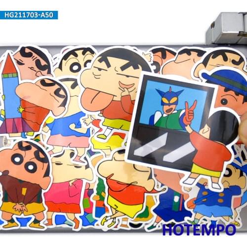 50pcs Anime Lively Crayon Boy Cute Funny Decal Stickers Pack for Kids DIY Scrapbook Stationery Phone Laptop Bike Cartoon Sticker