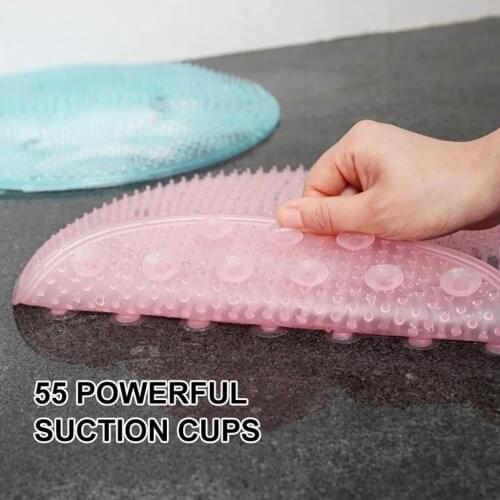 Non-Slip Shower Pad Suction Cup PVC Bath Mat Carpet Rug Safety Shower Plastic Massage Pad Bath Mats Bathroom Accessories