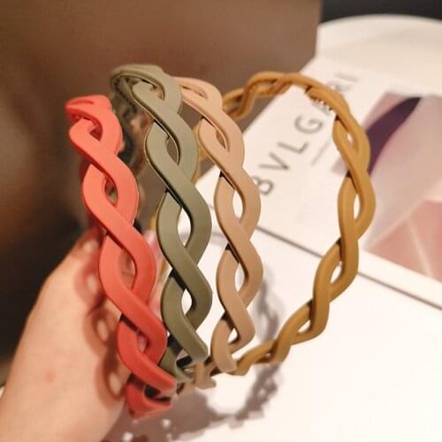 New Fashion Solid Color Resin Cross Anti-slip Wave Shape Toothed Wild Women Girls Hair Accessories Headdress