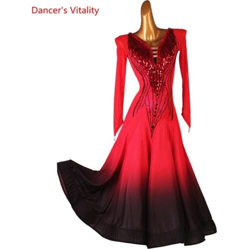 Modern Dance Dress Diamond-Studded Sequins Skirt Performance Clothes Profession Custom Female Adult Child Competition Clothing