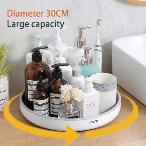 Ecoco Rotating Storage Rack Multifunctional Kitchen Seasoning Organizer Shelf Oilproof Makeup Storage Supplies Cosmetics Holder