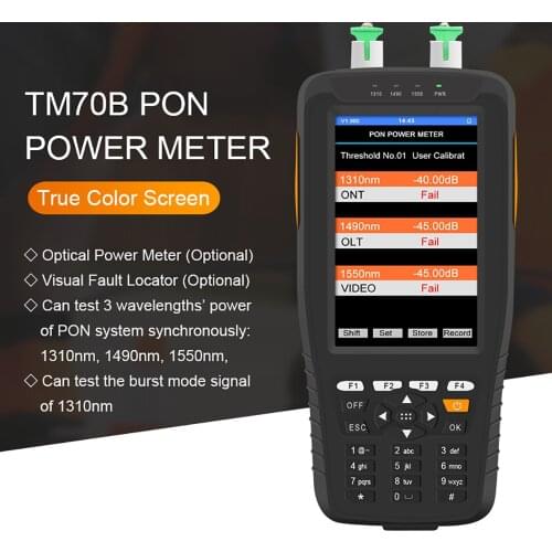 PON Optical Power Meter Handheld PON Fiber Optical Power Meter Red Light FTTH Online Tester Network Detector 1310/1490/1550nm