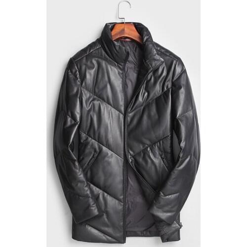 Genuine Leather Down Autumn Winter Jacket Men Sheepskin Streetwear Coat Chaqueta Hombre K1765 Y1230