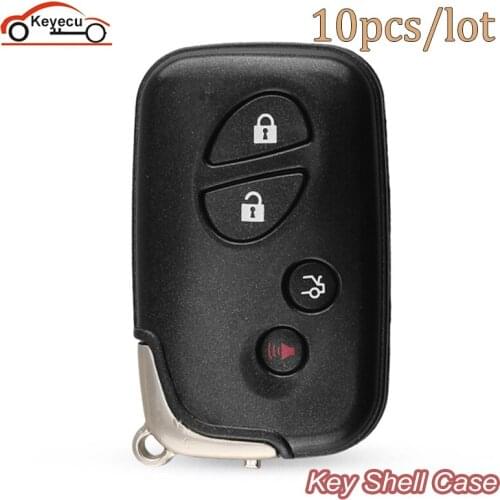 KEYECU 10 Pcs/lot Remote Car Key Shell Case Fob 4 Button for Lexus IS250 RX350 GS430 GS350 2007 2008 2009 2010 2011 2012-2014