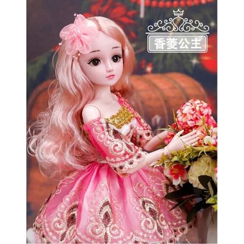 BJD Doll 60CM 18 Ball Jointed Dolls With Outfits Palace Maxi Dress Wig Shoes Makeup Girls Toys Gifts