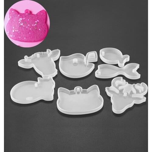 1pcs Cat Fish Elk Whale Bird Bull Pendant Silicone Mold Dried Flower Key Chain Epoxy Resin Moulds For DIY Jewelry Making Tools