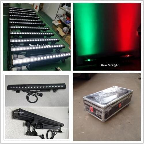 With flycase 8lot outdoor waterproof led bar 18x10w 4in1 rgbw dmx led wall washer dj pixel bar