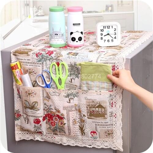 Dual-purpose Refrigerator Dust Cover Super Practical Fridge Lattice Refrigerator Dust Proof Cover Pouch Organize Storage Bag FCZ