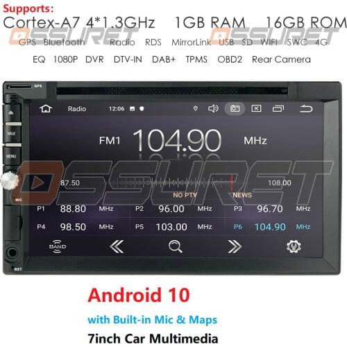 Universal Android 9.0 2Din Car Radio Touchscreen GPS Multimedia Player For Nissan TOYOTA Kia RAV4 Honda VW Hyundai Stereo Audio