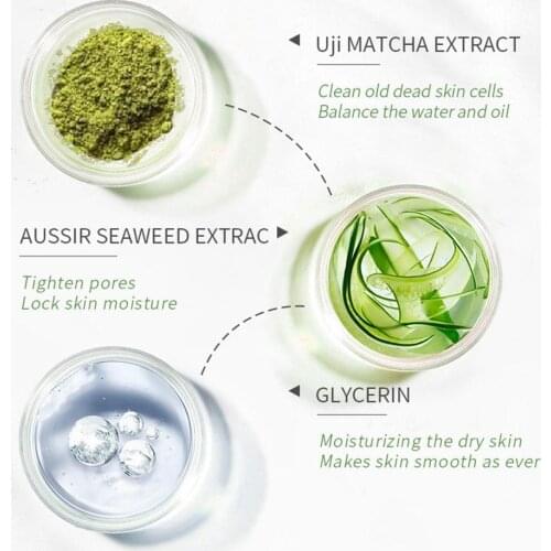 Matcha Exfoliating Face Gel Moisturizing Oil Control Anti Dead Scrub Remove Face Blackhead Acne Horny Body Clean Cream Peel I6D7