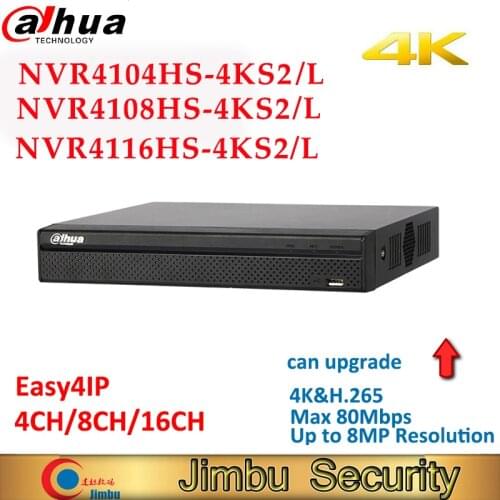 Dahua 4K CCTV NVR Video Recorder NVR4104HS-4KS2 NVR4108HS-4KS2 NVR4116HS-4KS2 4CH 8CH 16CH Up to 8MP home security camera system