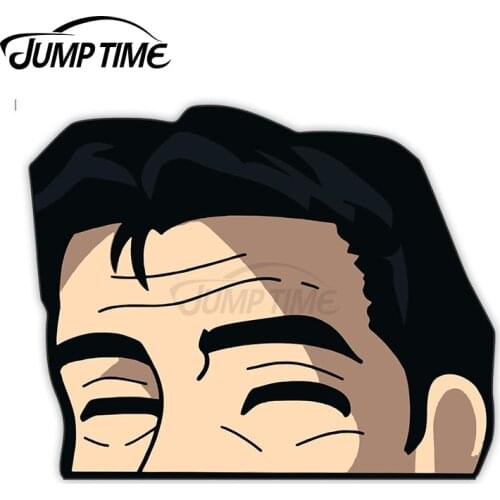 JumpTime 13 x 10.5cm Drift Dad Peek Peeking Peekers Peekabo Window Vinyl Car Bumper Anime AE86 Drifting GC8 Stickers Decoration