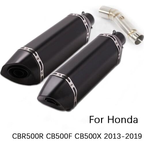 For Honda CBR500R CB500X CB500F 2013-2019 Motorcycle Exhaust Pipe Mid Link Pipe Slip On 51mm Muffler Removable DB Killer Escape