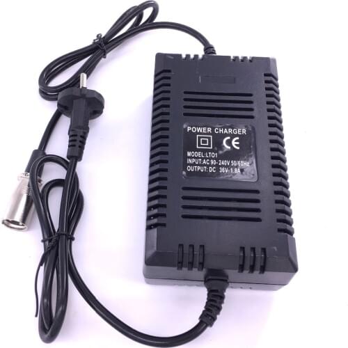 High Quality EU 36V Gel Lead Acid Battery Charger Electric Bike Scooter Charger 36V 1.8A 2.0A With XLR 3 Pin Male Plug