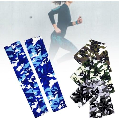 1 Pair Ice Silk Sport Arm Sleeves Sun Protection Elastic Breathable Arm Cover Outdoor Running Basketball Summer Arm Warmers