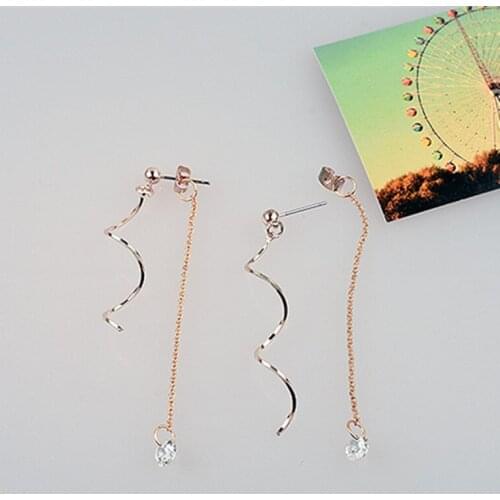 2019 Simple Charm Crystal Zircon tassel earrings personality long sweet rhinestone earrings womens cheap jewelry Gift