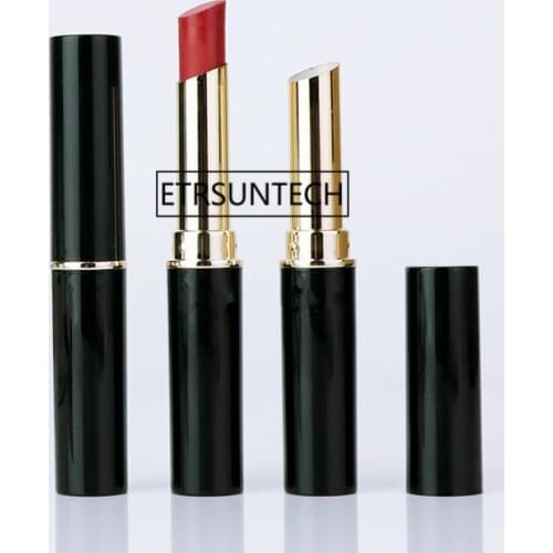100pcs Oblique Lipstick Tube Black Color Empty DIY Lip Balm Containers Makeup Refillable Bottles F2462