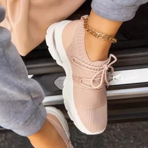 2021 Women Shoes Fashiona Flat Sports Shoes Sneakers Casual Outdoor Ladies Walking Running Shoes Comfortable Womens Shoes