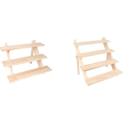 2x Log Ring Display Rack Multi-Layer Earring Earring Display Rack Jewelry Rack Detachable Earring Card 3 & 4