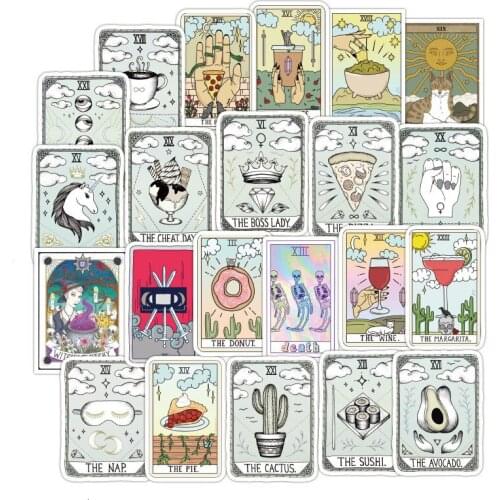 50PCS DIY Tarot Astrology Pattern Stickers Room Decoration Outdoor Camping Laptop Luggage Wall Sticker Living Room Wall Decor