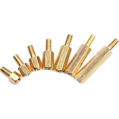 50Pcs/Lot Hex Head Brass Spacing Screws M3*3/4/5/6/8/15/20mm+6mm Threaded Pillar PCB Computer PC Motherboard StandOff Spacer