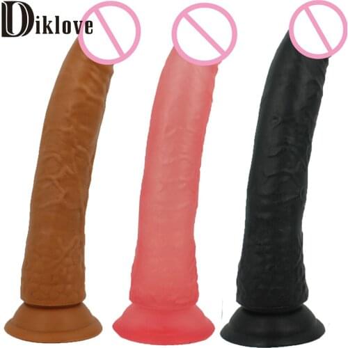 8.26" real skin feeling huge long Dildo For Women sex porn toy dong penis long woman sex products