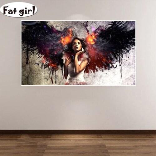 Large size diamond painting beauty oil painting wings Abstract painting 5D embroidery cross stitch diy mosaic round /square