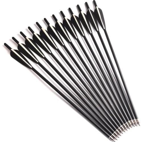 17/20 Inches Crossbow Bolts Mixed-Carbon Arrow Diameter 8.8mm with Halfmoon Nock Remove Tip for Archery Hunting Shooting