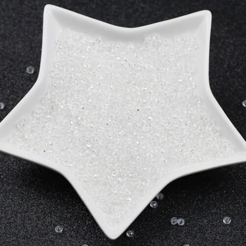White AB color 4mm 100pcs faceted Austrian Crystal Glass Beads Spacer Flat Round Loose Beads for Jewelry Making DIY Accessories