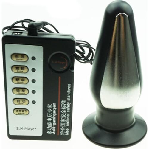 Electric Shock Big Anal Plug Large Butt Plug Electro Shock Anal Sex Toys Anus Plug Massager Gay lesbian Couples Sex Product O2