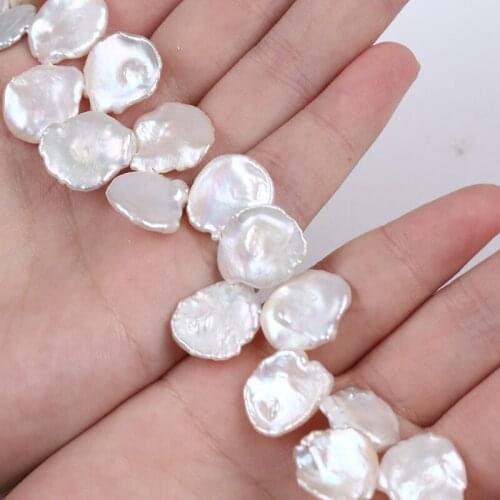 High Quality 13-15mm White Color Petal Shape Pearl Beads Natural Freshwater Keshi Pearl Strand For Jewelry Making