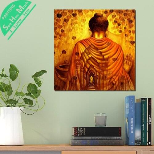 1 Piece Wallpaper Golden Buddha HD Printed Canvas Wall Art Posters and Prints Poster Painting Framed Artwork Room Decoration