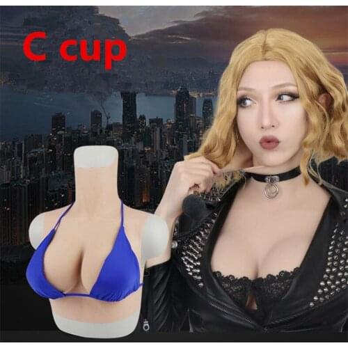 Transgender Crossdresser Artificial Silicone Fake Breast Forms C Cup Realistic Crossdressing False Boobs Men Bodysuit Sexy Mens